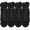 4 Pack 1/2" x 15 Boat Dock Lines for Boat & Pontoon, Premium Marine- Grade Double Braided Nylon Dock Line, Pre-Spliced with a 12" Eyelet-Black,Boating Gifts for Men view 1