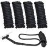 4 Pack 1/2" x 15 Boat Dock Lines for Boat & Pontoon, Premium Marine- Grade Double Braided Nylon Dock Line, Pre-Spliced with a 12" Eyelet-Black,Boating Gifts for Men view 2