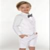 Szzmmer Boys Linen Suit Vest Shorts Set for Boy Summer Suits Wedding Outfit Kids Tuxedo Dresswear Coral Boys Seersucker Suit Size 7 view 2