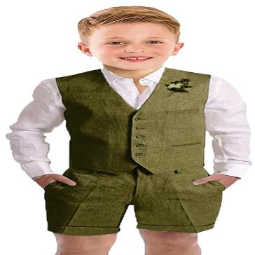 Kids Suits for Boys Casual Summer Linen Olive Green Suit Boys Suit Set Size 5 Formal Wedding Outfit Kids Dress Clothes