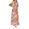 Brewee Women 2024 Summer Dress Boho Floral Sleeveless Tie Shoulder Flowy Smocked Long Beach Maxi Dress (US, Alpha, Large, Regular, Regular, Tie-Dye) view 4