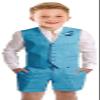 Szzmmer Toddler Suits for Boys Linen Shorts Suit Vest Pants Set Kids Slim Fit Tuxedo Lightweight Baby Boy Wedding Outfit Blue Size 3 view 1