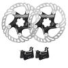 BUCKLOS IIIPRO 160mm Black Floating Bike Disc Brake Rotor with 6 Bolts and 2 Pair Resin Bike Disc Brake Pads Compatible with Shimano Deore XT XTR LX SLX Hone Alfine Saint Disc Brake view 1