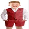 Szzmmer Boy Linen Summer Toddler Suit Vest Short Set 2 Pieces Slim Fit Baby Boy Formal Wedding Outfit Size 3 Red view 1