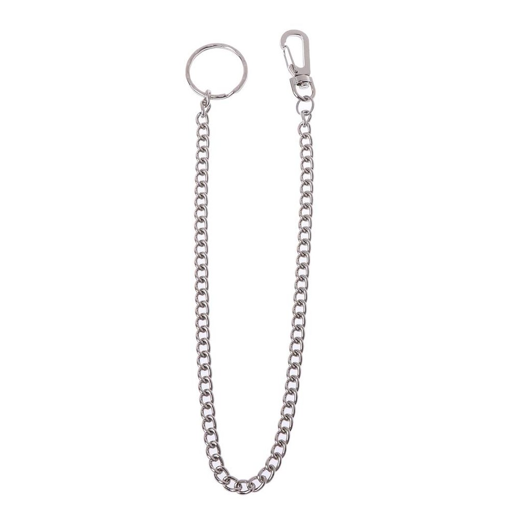 EINCORN Silver Mental Long for Key Chain Pants Jeans Hiphop Biker Secure Travel Wallet Chain with Lobster Clasps Anti-Lost Jewel, As the Picture Shows