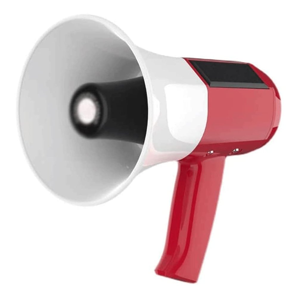 ZMQJEQANBG Portable Bullhorn Megaphones High Power Solar Charging, 35w Recording Horn Guide Multifunction Bullhorn Speaker with Volume Control and Siren Lightweight