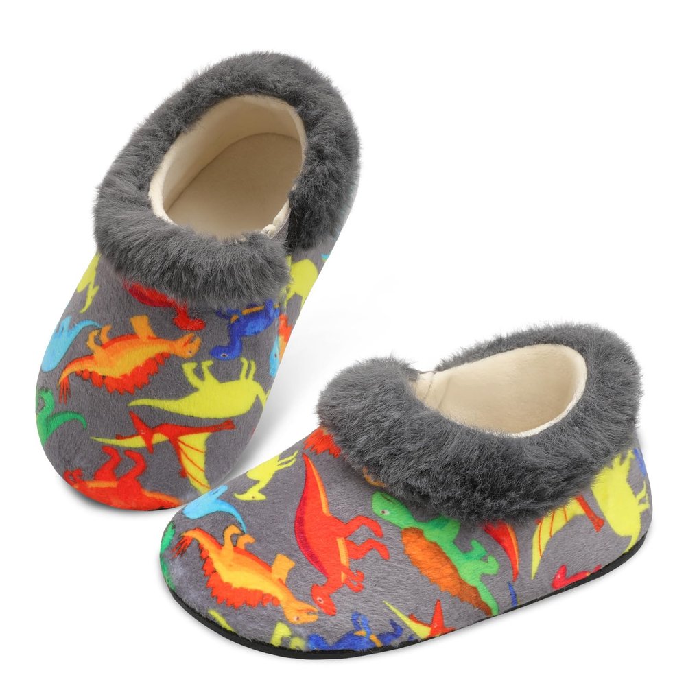 Centipede Demon Toddler Slippers for Boys Girls Slip on Kids House Shoes Lightweight Barefoot Furry Sock Shoes Dinosaur Slippers Indoor Outdoor Warm Walking Shoes 5-5.5 Toddler