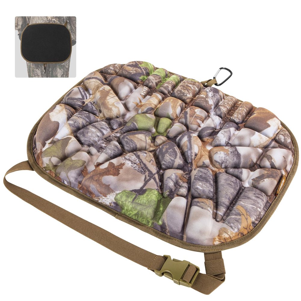 BLISSWILL Hunting seat CushionStadium Cushion100% Memory Foam Silent Lightweight for Camping, Hunting, FishingCampingOutdoorSuper Camo-Timber