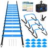 BORNEW Agility Speed Training Equipment Set, Football Practise Set with 20ft Agility Ladder, 12 Cones, 4 Adjustable Hurdles, Jump Rope, Parachute, for Basketball, Soccer, Football, Kids, Youth, Adults view 1