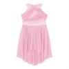Xnihocha Kids Girls Sleeveless Glitter Rhinestone Figure Skating Dress Lyrical Contemporary Dance Performance Dress Pink 8 Years view 3