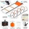 BORNEW Agility Speed Training Equipment Set, Football Practise Set with 20ft Agility Ladder, 12 Cones, 4 Adjustable Hurdles, Jump Rope, for Basketball, Soccer Training, Football, Kids, Youth, Adults view 2