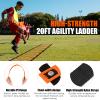 BORNEW Agility Speed Training Equipment Set, Football Practise Set with 20ft Agility Ladder, 12 Cones, 4 Adjustable Hurdles, Jump Rope, for Basketball, Soccer Training, Football, Kids, Youth, Adults view 3