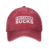 AIZBEGDLU Unisex Cowboy Baseball Cap Pritzker Sucks Adjustable Trucker Cap Baseball Cap Red view 2