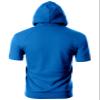 Ohoo Men's Short Raglan Sleeve Hoodie Pullover Slim Fit Lightweight Summer Hooded Sweatshirt / DCF031-YALEBLUE-S view 4