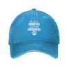 AIZBEGDLU Unisex Cowboy Baseball Cap My Dog is Smarter Than Your President Adjustable Trucker Cap Baseball Cap Blue view 2