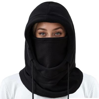 Balaclava Men's and Women's Winter Skiing Masks - Outdoor Bicycle Windproof Warm Hats, Winter Cold Masks, and Scarves Black