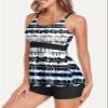 Women's Two Piece Swimsuits Tummy Control Bathing Suits Modest Tankini Swimsuits for Women 2025 Flowy Swim Suits with Boyshorts Swimwear Sporty 2 Piece Tankini Set White Print XX-Large view 3