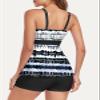 Women's Two Piece Swimsuits Tummy Control Bathing Suits Modest Tankini Swimsuits for Women 2025 Flowy Swim Suits with Boyshorts Swimwear Sporty 2 Piece Tankini Set White Print XX-Large view 4