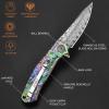 AUBEY Damascus Pocket Knife with Abalone Shell Handle for EDC Camping Collection view 3