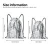 CSGJMYGS Drawstring Backpack for Women Men Gym Drawstring Bags Gray Woods and Birds String Bag Swim Bag view 2