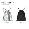 CSGJMYGS Drawstring Backpack for Women Men Gym Drawstring Bags Gray Woods and Birds String Bag Swim Bag view 3