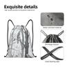 CSGJMYGS Drawstring Backpack for Women Men Gym Drawstring Bags Gray Woods and Birds String Bag Swim Bag view 4