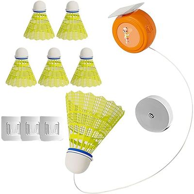 Beuiouer Badminton Training Tool, Badminton Rebound Trainer Elastic Badminton Trainer Set Portable Badminton Training Device Easy to Use B