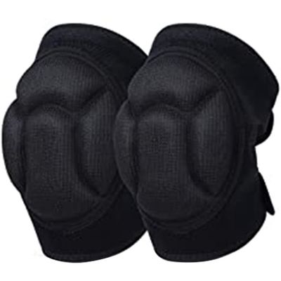 Beuiouer 1 Pair Nylon Knee Pads for Gardening, Cleaning, Construction Work, Flooring, Volleyball, Anti-Slip Collision, Black