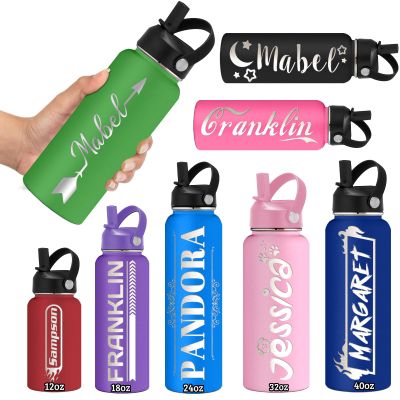 Skartam Personalized Water Bottles Custom Water Bottle Stainless Steel Insulated Engraved Double Wall Bottle Customized Water Bottles with Name Ideal for School Sports Gym 12/18/24/32/40oz