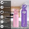 Skartam Personalized Water Bottles Custom Water Bottle Stainless Steel Insulated Engraved Double Wall Bottle Customized Water Bottles with Name Ideal for School Sports Gym 12/18/24/32/40oz view 3