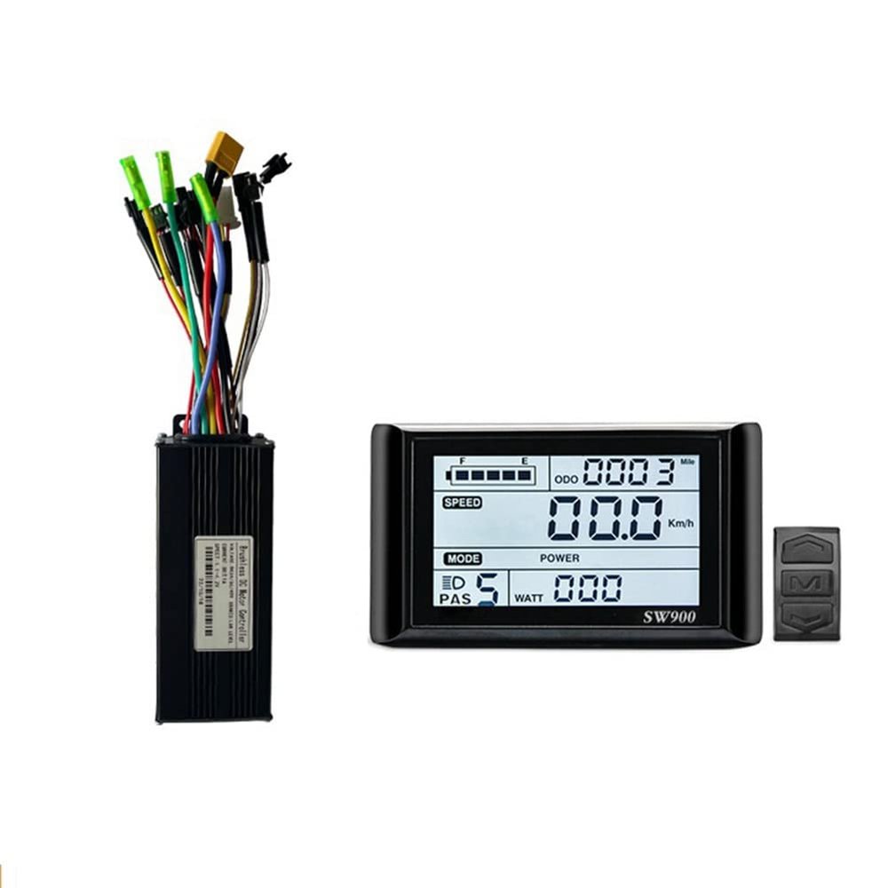 Beuiouer 36V 48V 750W 1000W Three-Mode 12 Tubes Brushless 30A Controller Throttle Brake Set with LED SW900 Display E-Bike Accessory Parts