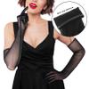 Luwint Mesh Sheer Long Gloves, Women Costume Party Opera Dress, Non-slip (Black) view 2