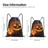 CSGJMYGS Drawstring Backpack for Women Men Gym Drawstring Bags Pumpkin Lamp String Bag Swim Bag view 2