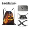 CSGJMYGS Drawstring Backpack for Women Men Gym Drawstring Bags Pumpkin Lamp String Bag Swim Bag view 4