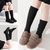 Slouch Socks Girls Cushioned Chunky Stacked Boot Socks Soft Knit Warm Long Athletic Knee High Sock Scrunch 7-10 Years Kids Children 3 Pairs(Black+Khaki+White, M) view 2