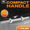 Yes4All Pair of Threaded Dumbbell Handles 18 inch with Collars, Chrome Grip, Fit 1 Plates, Weight Bar Connector view 2