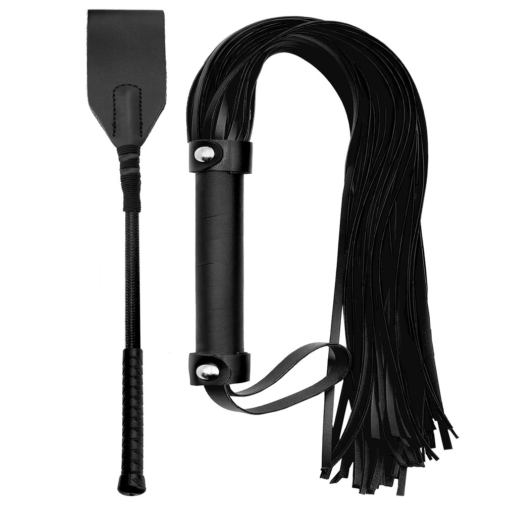 MALINERO Crop Whip Leather Riding Crop Black Whip Whip Set Riding Crop Whip for Couples Black Riding Crop