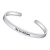 Enni of York This Too Shall Pass Inspirational Bracelets Stainless Steel Cuff Bangle Gifts for Women -Motivational Mantra Quote Inspirational Jewelry for Friendship Encouragement view 1
