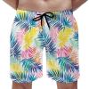 Colorful Palm Leaves Men's Swim Trunks Hawaiian Tropical Leaves Summer Surfing Shorts Bathing Pants with Pockets Colorful 5X_l view 2