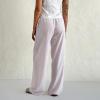 Awoscut Womens Wide Leg Striped Plaid Pants Casual Work Office Trouser High Waist Long Trousers Sweatpants Bottom Streetwear (#D535 Pink, L) view 3