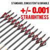 sanlida Archery 100% Pure Carbon Arrows, Dragon 10 Flagship Carbon Hunting Arrows for Compound Bow and Recurve Bow, Professional Standard Hunting Arrows Pack of 12 (+/-.001" Straightness, 300 Spine) view 3