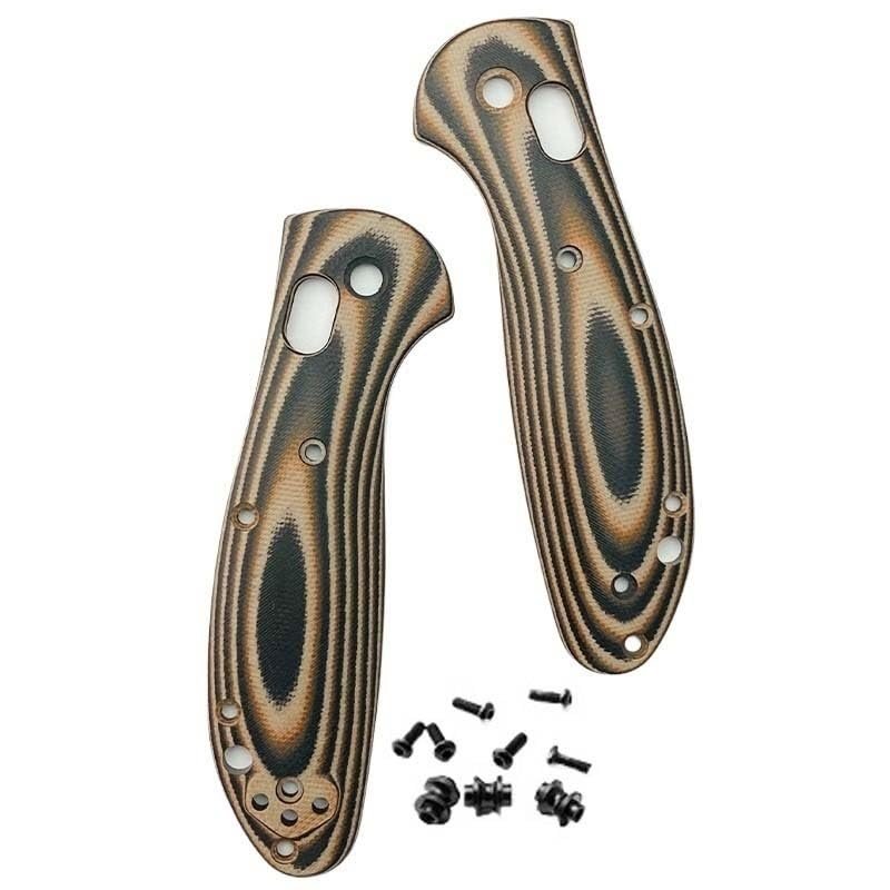 1 Pair G10 Scales Handle Fits for Griptilian 555 556 557, Knife Handle DIY Replacement with 3 Sets Support Shaft Screws