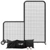 Anova L Screen Baseball Net for Batting and Pitching with 2 Basic Baseballs and Carry Bag Included, Baseball & Softball Screen, 7x7ft with Wheels Pitching Net, Black view 1