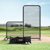 Anova L Screen Baseball Net for Batting and Pitching with 2 Basic Baseballs and Carry Bag Included, Baseball & Softball Screen, 7x7ft with Wheels Pitching Net, Black view 3
