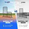 Anova L Screen Baseball Net for Batting and Pitching with 2 Basic Baseballs and Carry Bag Included, Baseball & Softball Screen, 7x7ft with Wheels Pitching Net, Black view 4