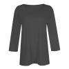 V Neck T Shirts for Women 3/4 Sleeve Basic Cute Tops Casual Three Quarter Dressy Blouses 3/4 Length Sleeve Womens Tops Fall Shirts for Women 2025 Womens Tunic Tops, Gray, Large view 2