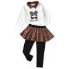 3T Toddler Little Girl 2 Piece Outfits Long Sleeve Cool Girl Pullover Sweatshirt Top Leopard Cheetah Leggings Pants Set Trendy Spring Fall Clothes Winter Clothing Suit 3-4 Years view 1