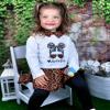 3T Toddler Little Girl 2 Piece Outfits Long Sleeve Cool Girl Pullover Sweatshirt Top Leopard Cheetah Leggings Pants Set Trendy Spring Fall Clothes Winter Clothing Suit 3-4 Years view 3