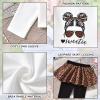 3T Toddler Little Girl 2 Piece Outfits Long Sleeve Cool Girl Pullover Sweatshirt Top Leopard Cheetah Leggings Pants Set Trendy Spring Fall Clothes Winter Clothing Suit 3-4 Years view 4