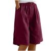 XUNRYAN Shorts for Women Trendy Summer High Waisted Comfy Bermuda Shorts Drawstring Linen Pants Beach Casual Loungewear view 1